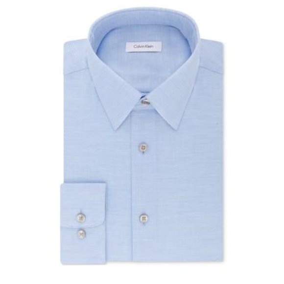 NWT Calvin Klein Steel Mens Slim Fit Blue Dress Shirt Size 15  32/33 $80 F036 - Picture 1 of 2